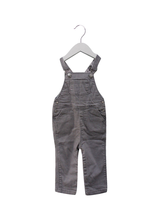 A Grey Long Overalls from Petit Bateau in size 3-6M for boy. (Front View)