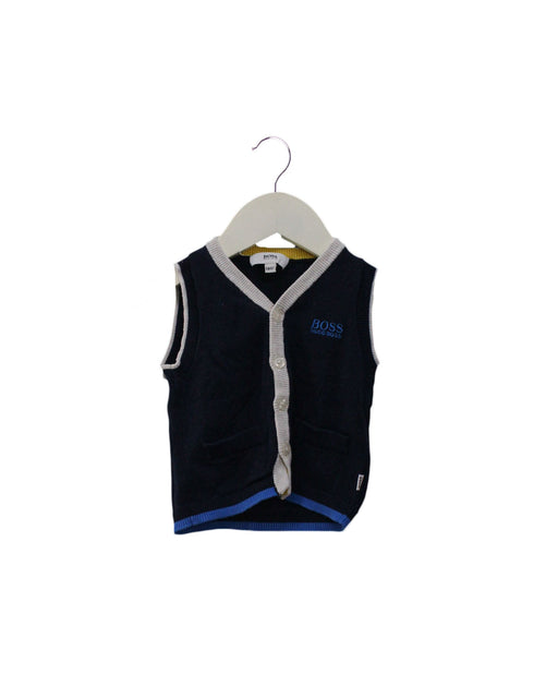 A Navy Sweater Vests from Boss in size 3-6M for boy. (Front View)