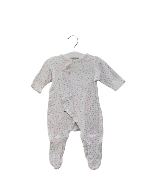 A White Onesies from Bout'Chou in size 3-6M for girl. (Front View)