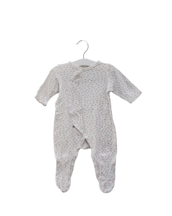 A White Onesies from Bout'Chou in size 3-6M for girl. (Front View)