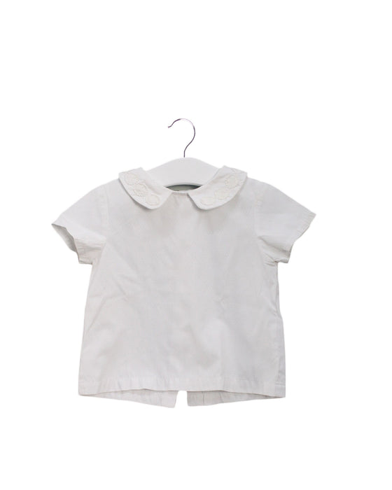 A White Short Sleeve Tops from Gingersnaps in size 12-18M for girl. (Front View)