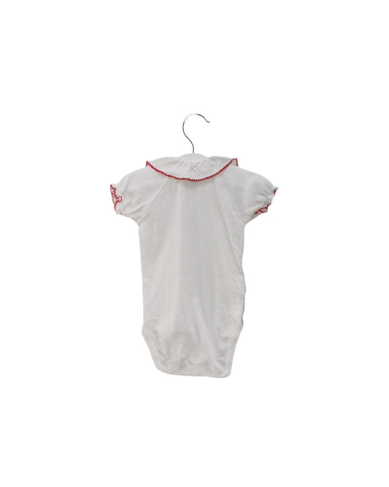 A White Short Sleeve Bodysuits from Petit Bateau in size 3-6M for girl. (Back View)
