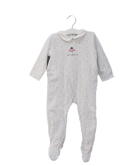 A White Onesies from Bout'Chou in size 12-18M for girl. (Front View)