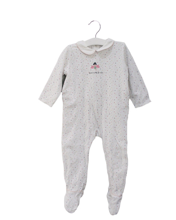 A White Onesies from Bout'Chou in size 12-18M for girl. (Front View)