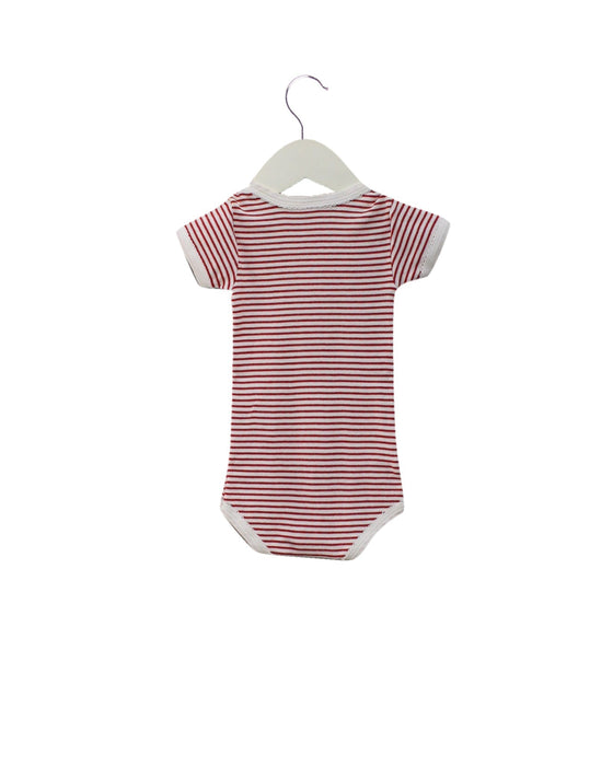 A Red Short Sleeve Bodysuits from Petit Bateau in size 3-6M for girl. (Back View)