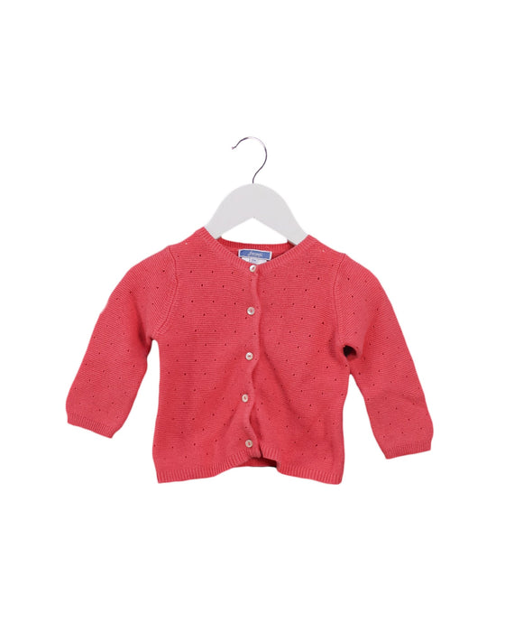 A Pink Cardigans from Jacadi in size 3-6M for girl. (Front View)