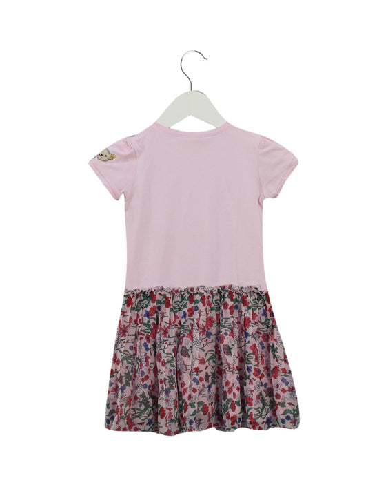 A Pink Short Sleeve Dresses from Steiff in size 3T for girl. (Back View)