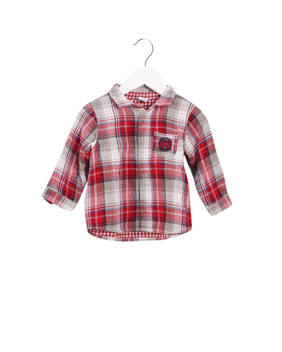 A Red Shirts from Petit Bateau in size 12-18M for boy. (Front View)