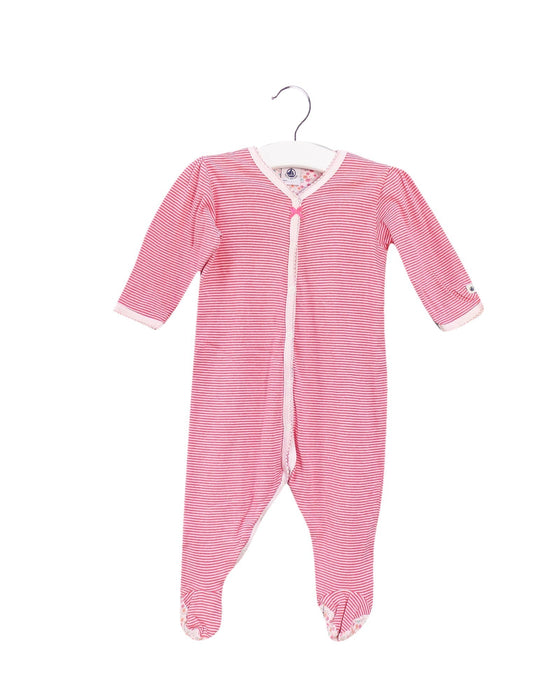 A Pink Long Sleeve Jumpsuits from Petit Bateau in size 3-6M for girl. (Front View)