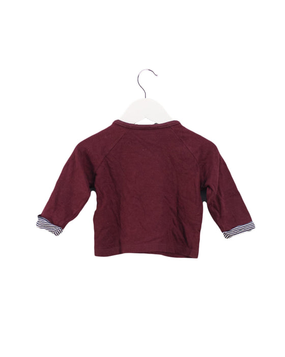 A Burgundy Long Sleeve Tops from Petit Bateau in size 3-6M for boy. (Back View)