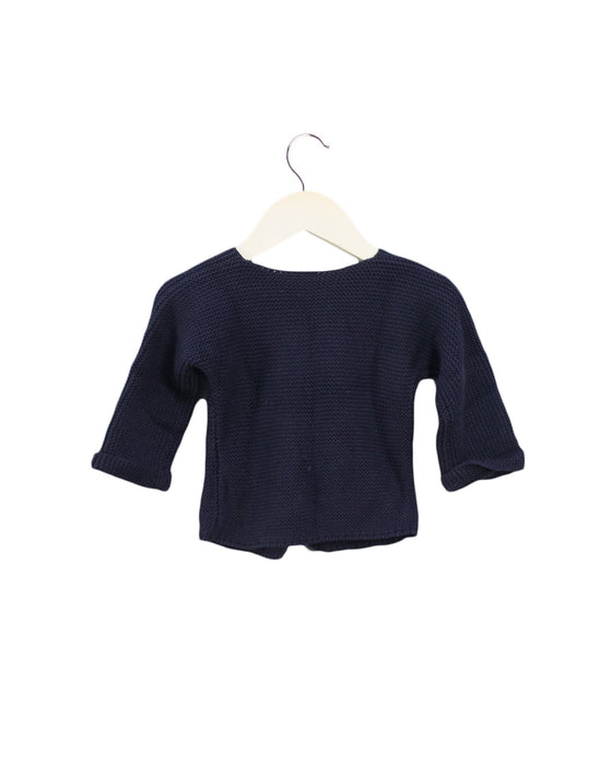 A Navy Cardigans from Petit Bateau in size 6-12M for girl. (Back View)