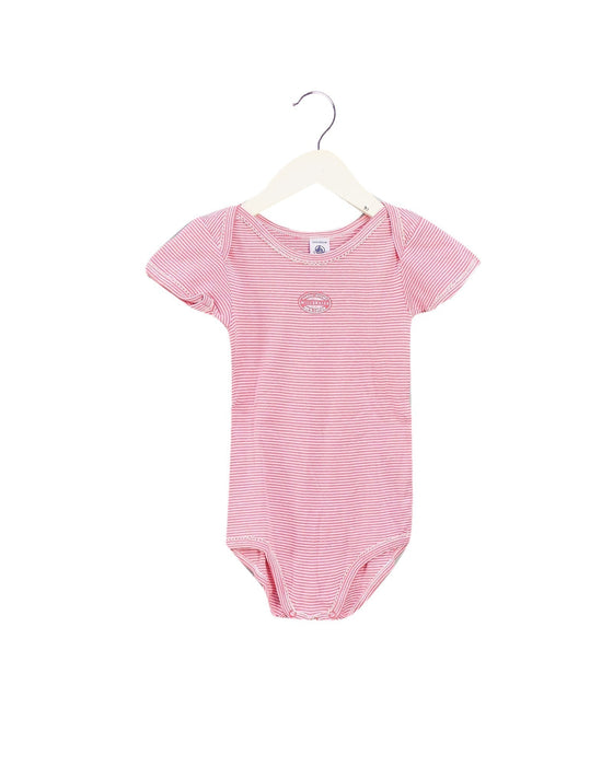 A Pink Short Sleeve Bodysuits from Petit Bateau in size 2T for girl. (Front View)