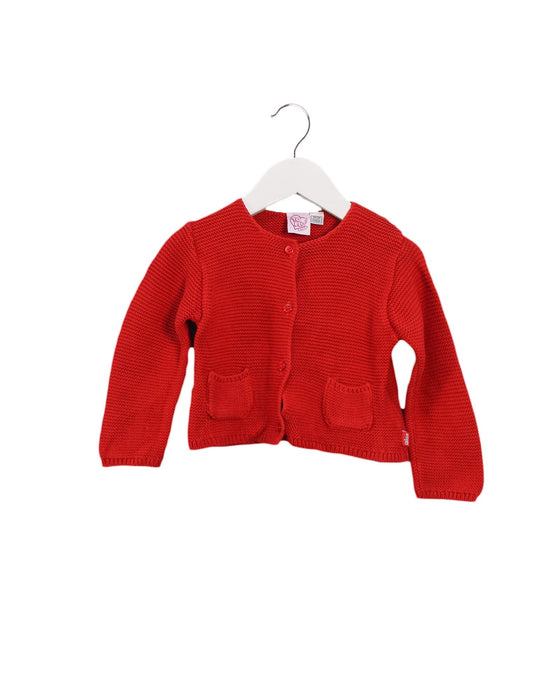 A Red Cardigans from Chicco in size 6-12M for girl. (Front View)