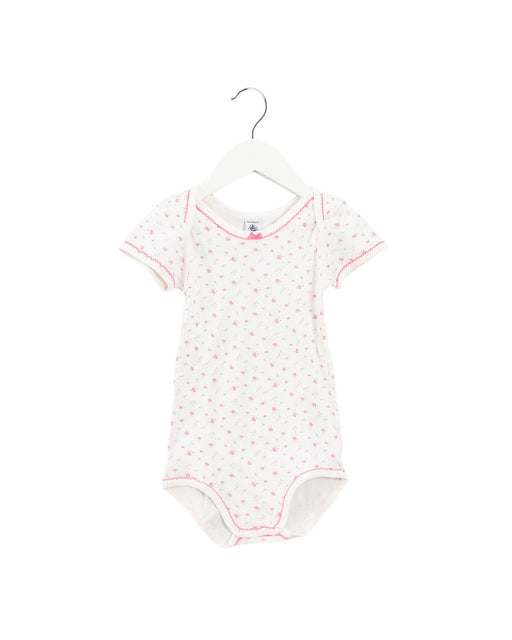 A White Short Sleeve Bodysuits from Petit Bateau in size 2T for girl. (Front View)