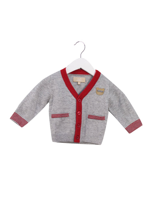 A Grey Cardigans from Chickeeduck in size 6-12M for boy. (Front View)