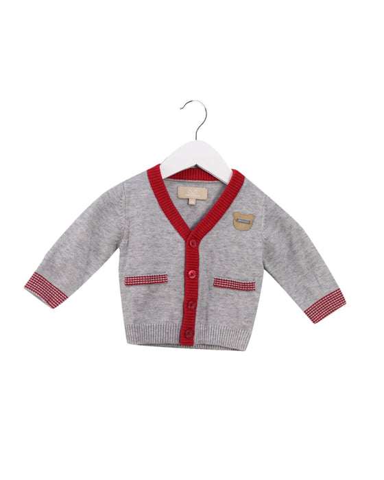 A Grey Cardigans from Chickeeduck in size 6-12M for boy. (Front View)