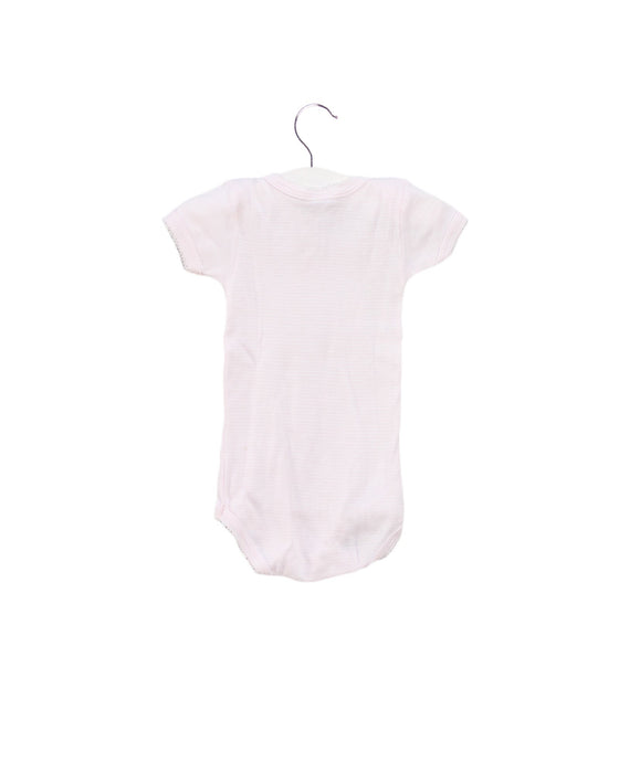 A Pink Short Sleeve Bodysuits from Petit Bateau in size 3-6M for girl. (Back View)