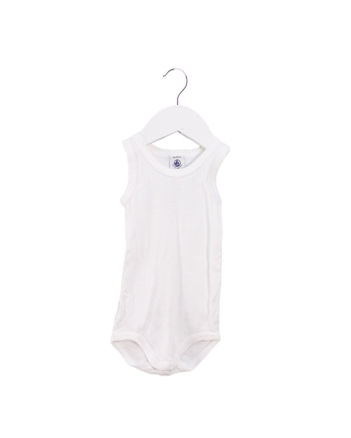 A White Sleeveless Bodysuits from Petit Bateau in size 3-6M for boy. (Front View)