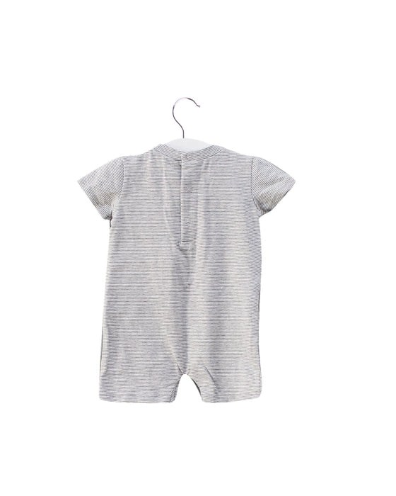 A Grey Short Sleeve Rompers from Miniclasix in size 3-6M for boy. (Back View)