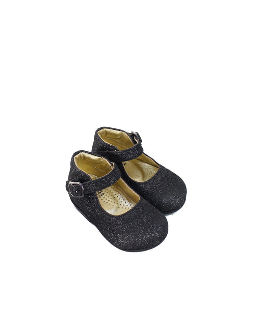 A Black Flats from Gallucci in size 6-12M for girl. (Front View)