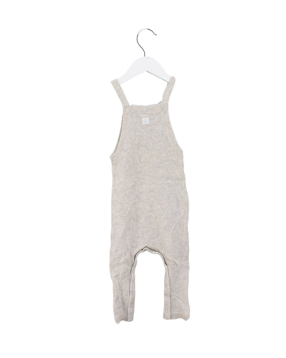 A Grey Long Overalls from Petit Bateau in size 6-12M for girl. (Back View)