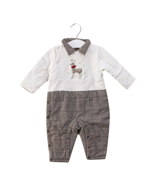 A White Long Sleeve Jumpsuits from Chickeeduck in size 6-12M for boy. (Front View)