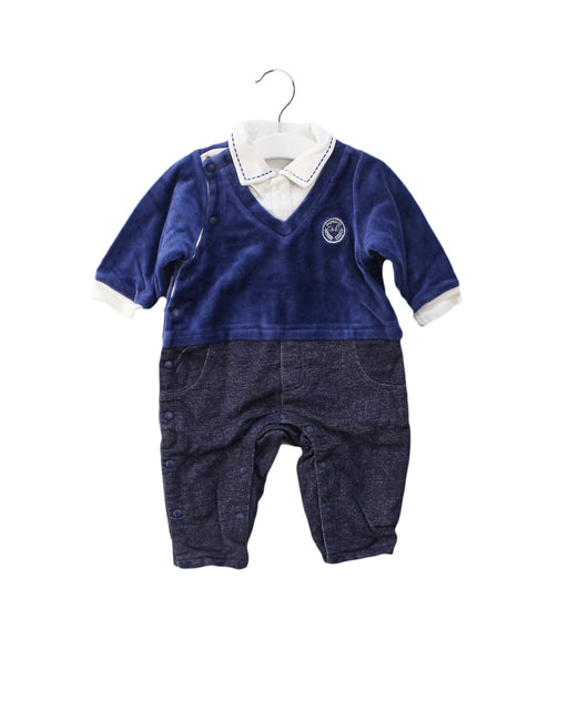 A Blue Long Sleeve Jumpsuits from Chickeeduck in size 6-12M for boy. (Front View)