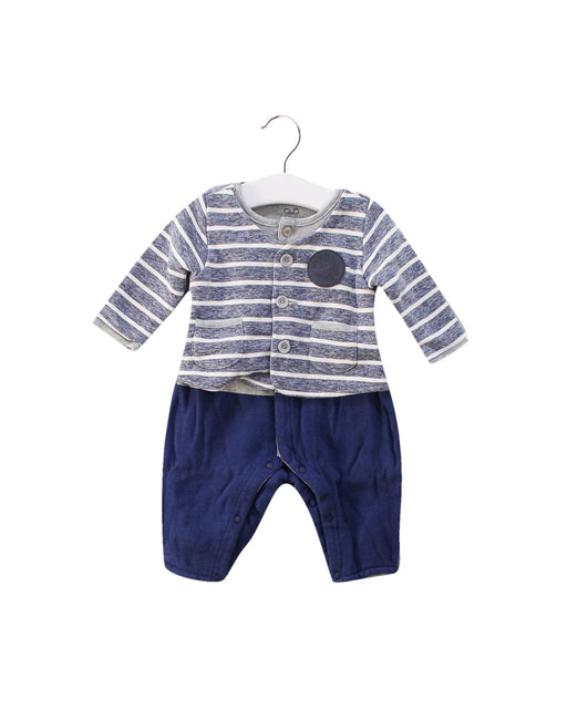 A Blue Long Sleeve Jumpsuits from Chickeeduck in size 0-3M for boy. (Front View)
