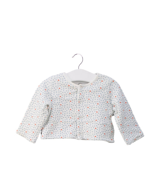 A White Cardigans from Petit Bateau in size 0-3M for girl. (Front View)