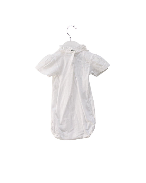 A White Short Sleeve Bodysuits from Petit Bateau in size 3-6M for girl. (Back View)