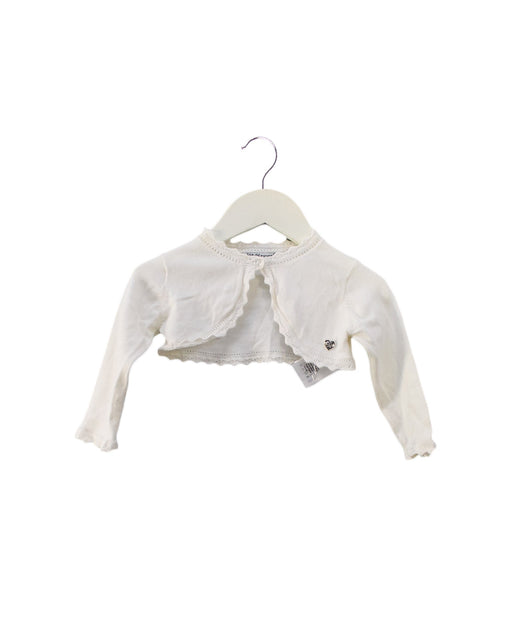 A White Cardigans from Mayoral in size 3-6M for girl. (Front View)