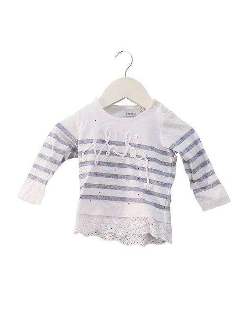 A White Long Sleeve Tops from IKKS in size 3-6M for girl. (Front View)