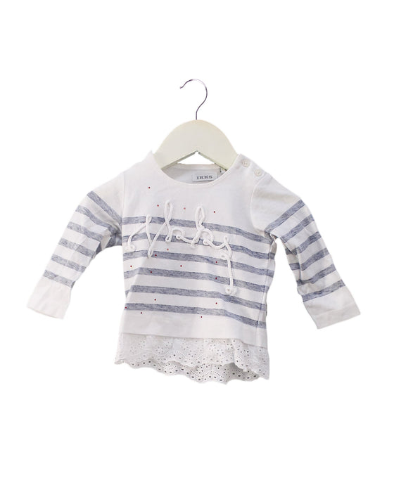 A White Long Sleeve Tops from IKKS in size 3-6M for girl. (Front View)