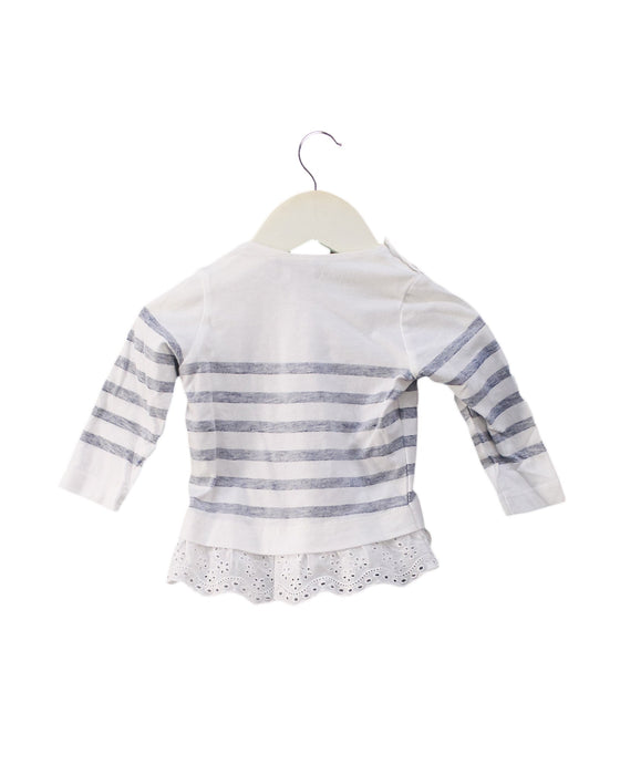 A White Long Sleeve Tops from IKKS in size 3-6M for girl. (Back View)