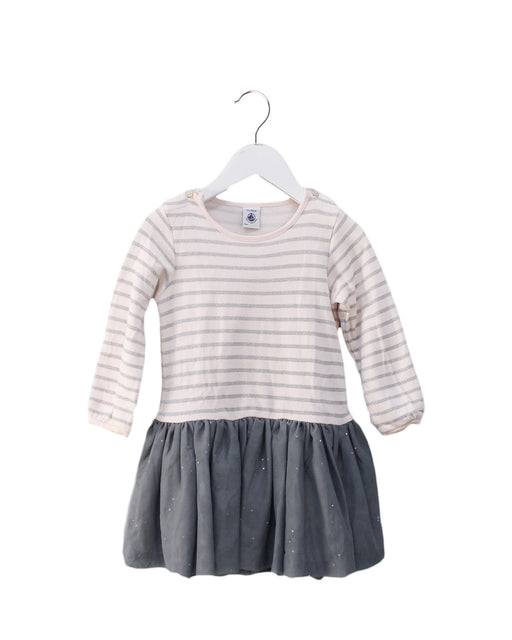A Pink Long Sleeve Dresses from Petit Bateau in size 18-24M for girl. (Front View)