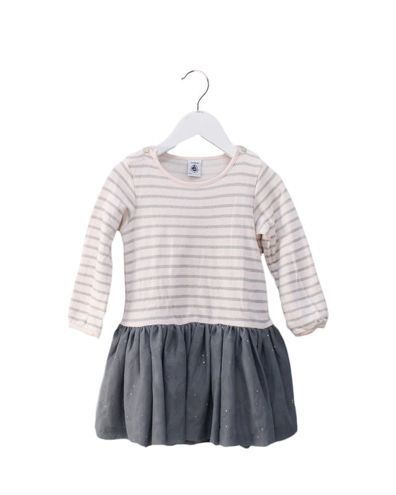 A Pink Long Sleeve Dresses from Petit Bateau in size 18-24M for girl. (Front View)