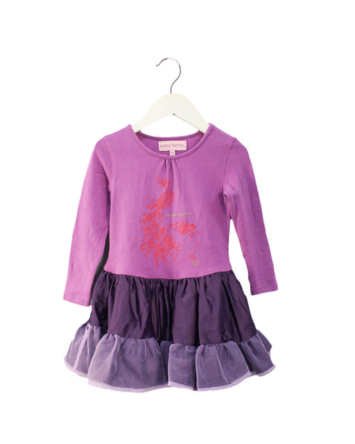 A Purple Long Sleeve Dresses from Motion Picture in size 2T for girl. (Front View)