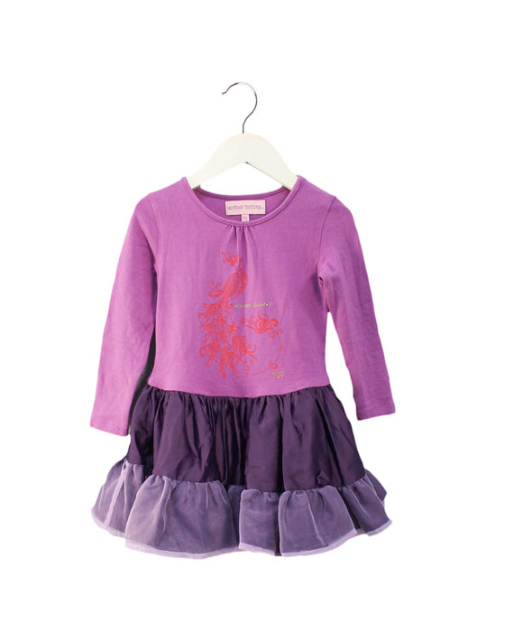A Purple Long Sleeve Dresses from Motion Picture in size 2T for girl. (Front View)
