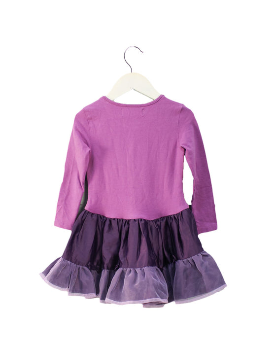 A Purple Long Sleeve Dresses from Motion Picture in size 2T for girl. (Back View)