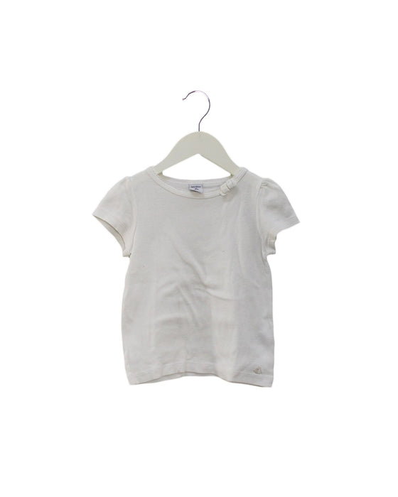 A White Short Sleeve Tops from Petit Bateau in size 4T for girl. (Front View)