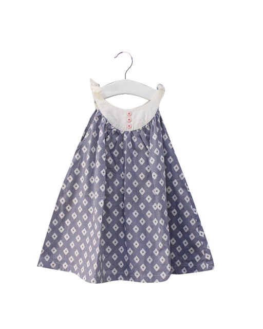 A Blue Sleeveless Dresses from Comme Maman Collection in size 2T for girl. (Front View)
