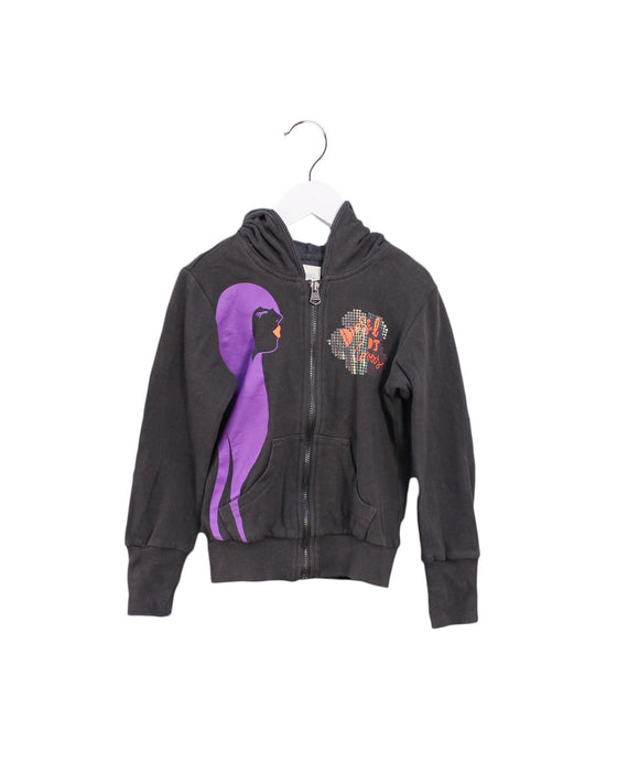 A Grey Zippered Sweatshirts from Diesel in size 6T for girl. (Front View)
