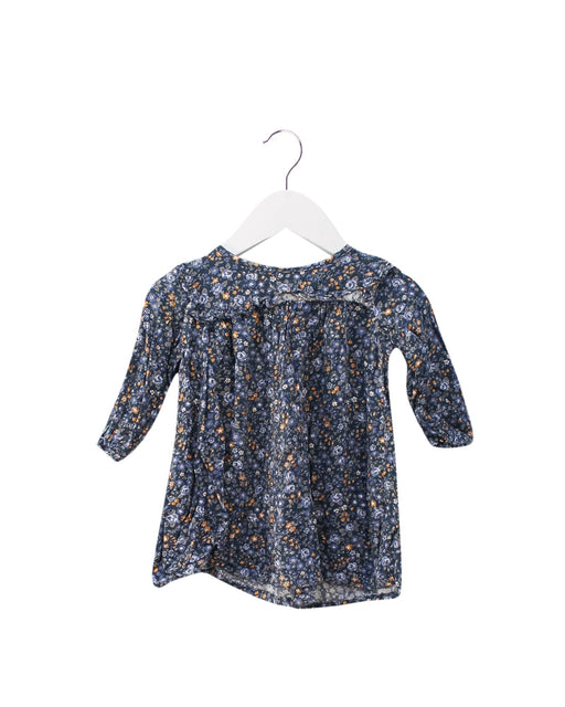 A Navy Long Sleeve Dresses from Rose et Théo in size 6-12M for girl. (Front View)