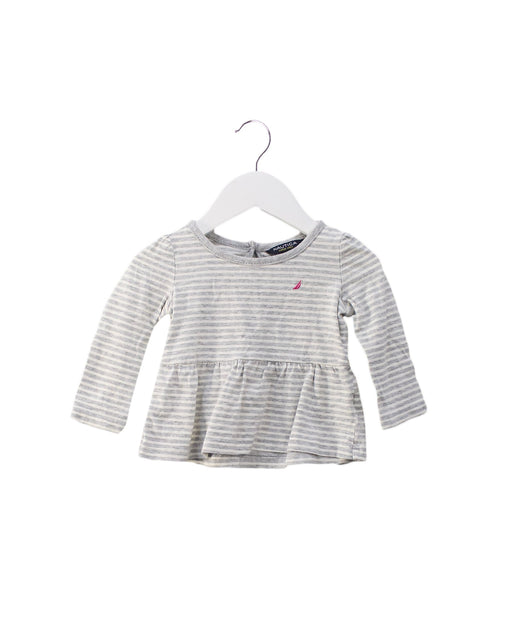 A Grey Long Sleeve Tops from Nautica in size 6-12M for girl. (Front View)