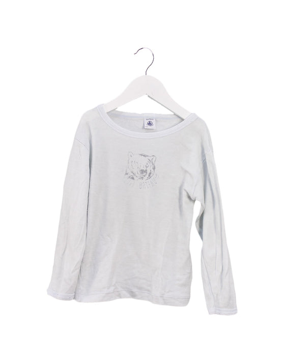 A Blue Long Sleeve Tops from Petit Bateau in size 6T for boy. (Front View)