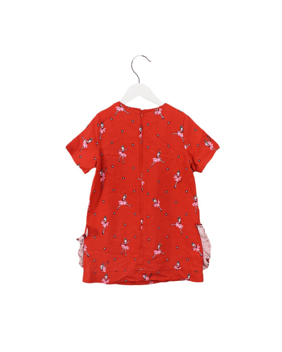 A Red Short Sleeve Dresses from Simonetta in size 6T for girl. (Back View)