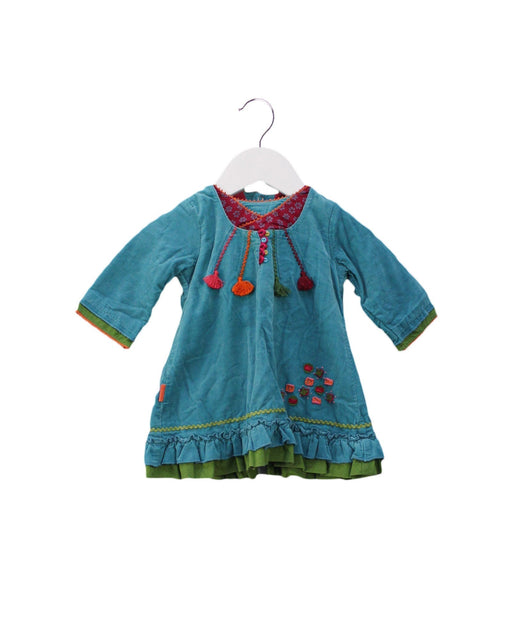A Blue Long Sleeve Dresses from Catimini in size 0-3M for girl. (Front View)
