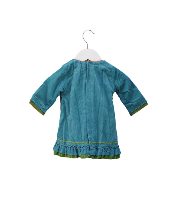A Blue Long Sleeve Dresses from Catimini in size 0-3M for girl. (Back View)