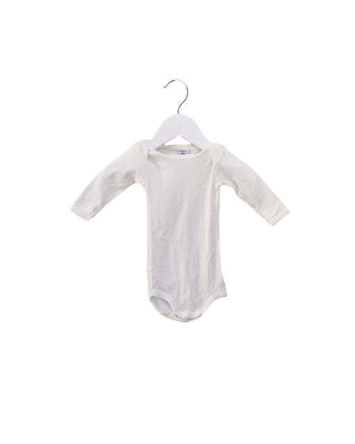 A White Long Sleeve Bodysuits from Petit Bateau in size 0-3M for girl. (Front View)