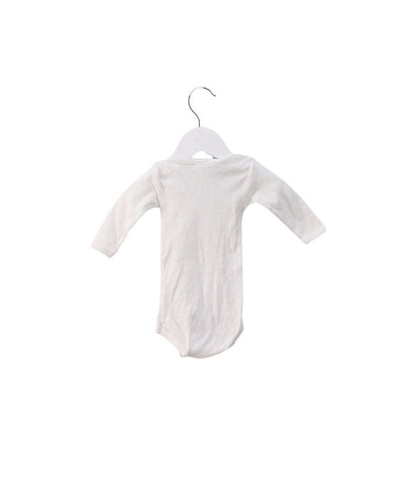 A White Long Sleeve Bodysuits from Petit Bateau in size 0-3M for girl. (Back View)